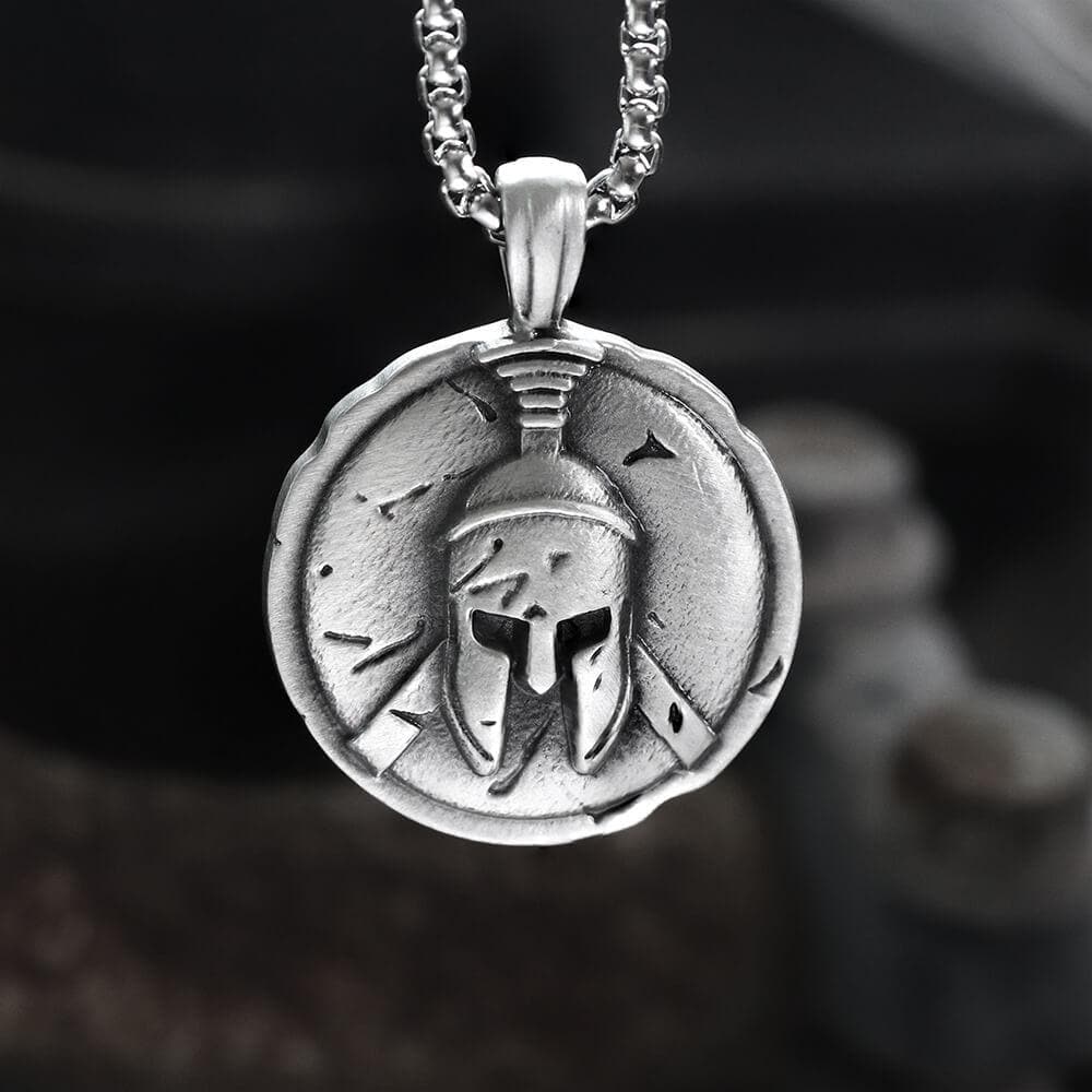 Spartan Warrior Helmet Pure Tin Necklace