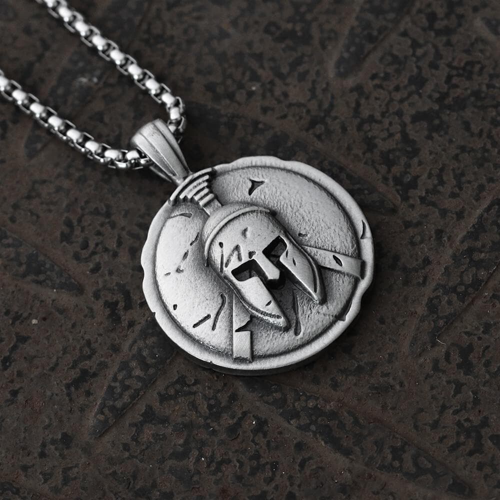 Spartan Warrior Helmet Pure Tin Necklace