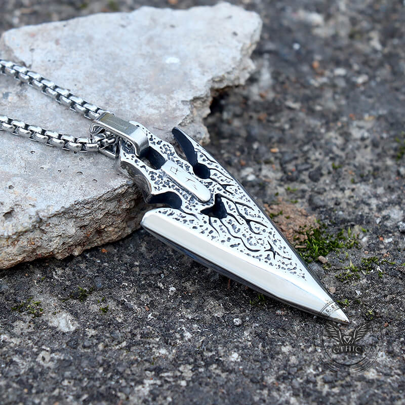 Spear Arrowhead Stainless Steel Pendant | Gthic.com