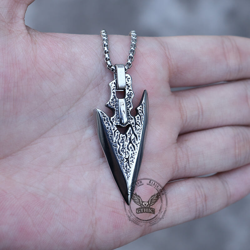 Spear Arrowhead Stainless Steel Pendant