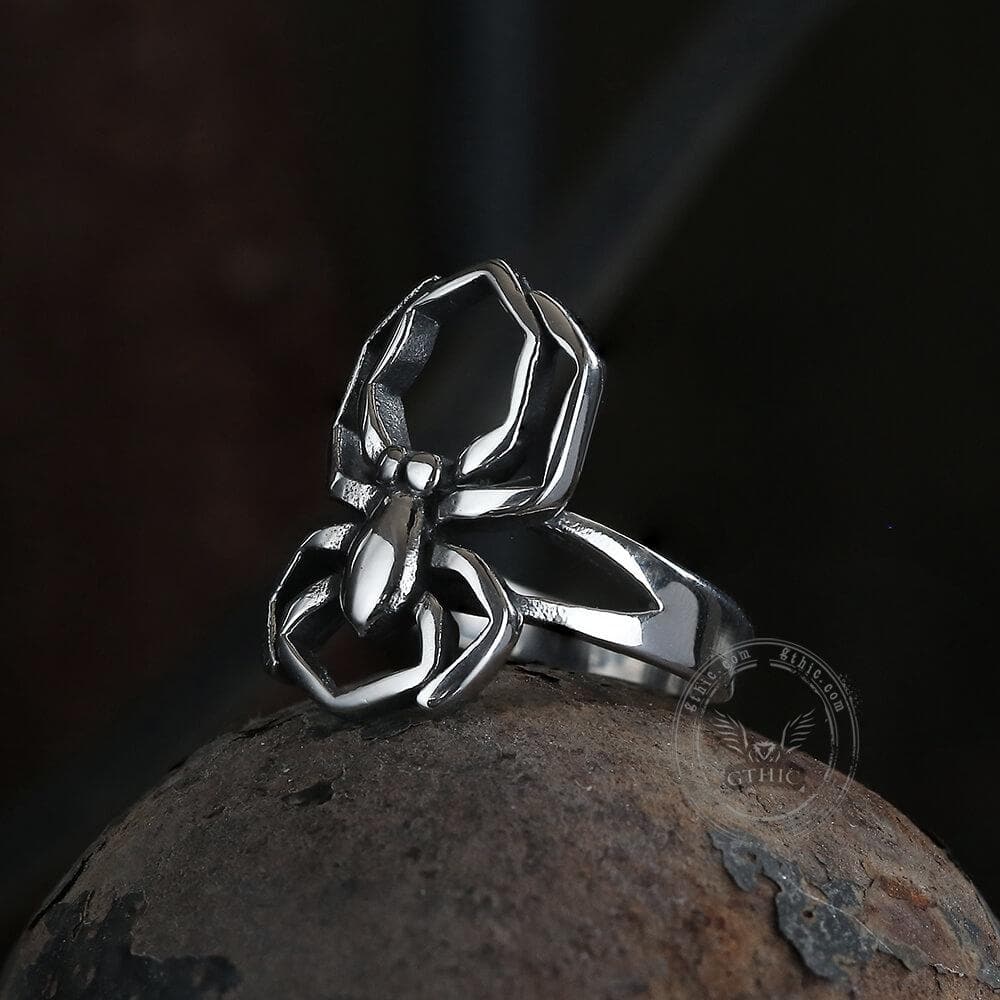 Spider Stainless Steel Biker Ring