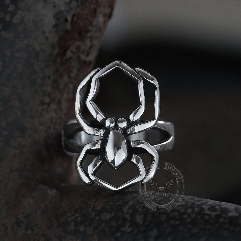 Spider Stainless Steel Biker Ring | Gthic.com