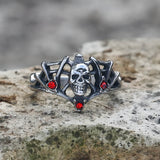 Spider Thorns Stainless Steel Skull Ring | Gthic.com