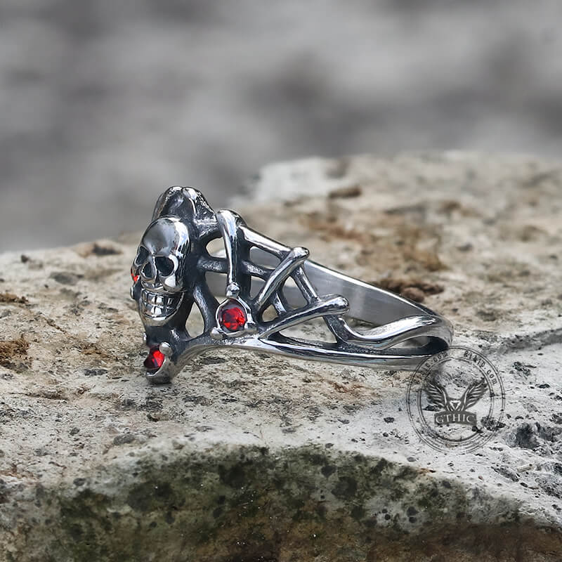 Spider Thorns Stainless Steel Skull Ring