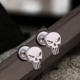 Spooky Stainless Steel Skull Stud Earrings | Gthic.com