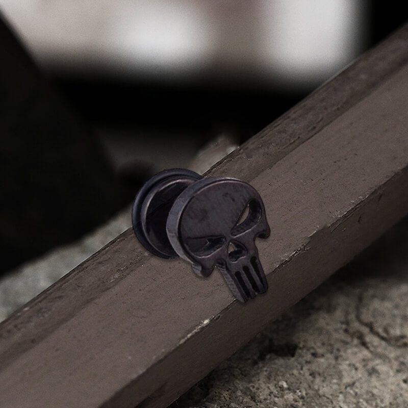 Spookachtige RVS Skull Stud Oorbellen