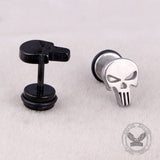 Spooky Stainless Steel Skull Stud Earrings | Gthic.com