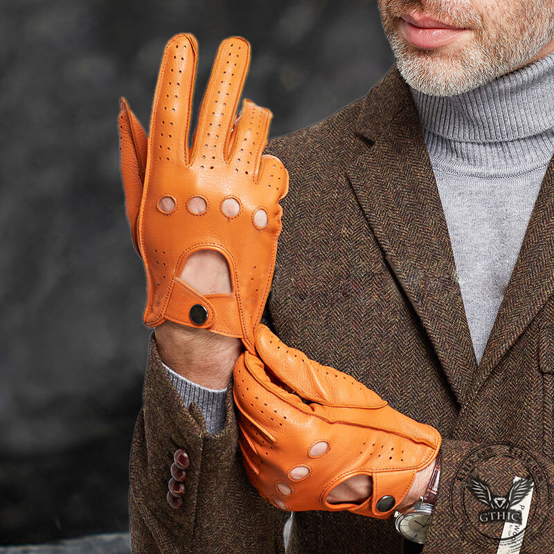Sports Breathable Men's Leather Gloves 02 | Gthic.com