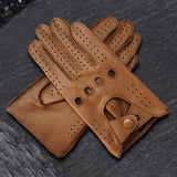 Sports Breathable Men's Leather Gloves 05 brown | Gthic.com