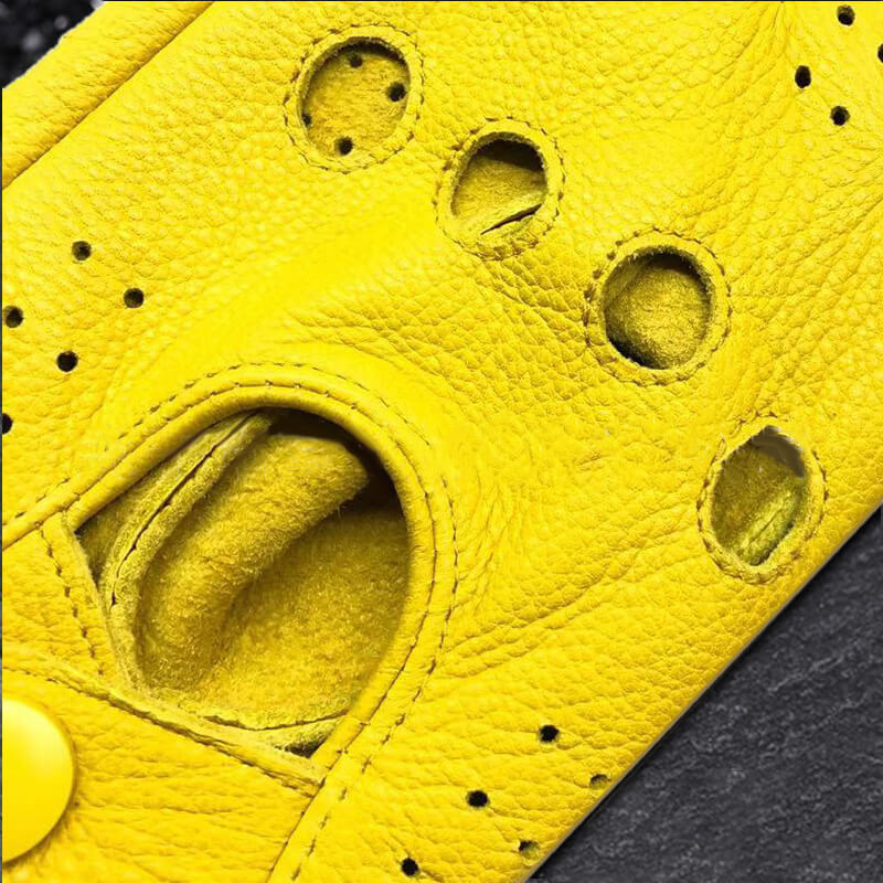 Sports Breathable Men's Leather Gloves 03 yellow | Gthic.com