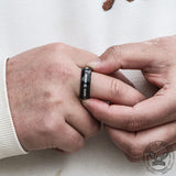 Square CZ Stone Titanium Wedding Ring
