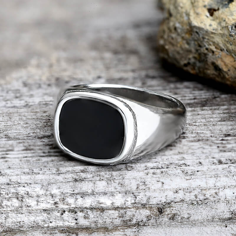 Square Shell Stainless Steel Minimalism Ring | Gthic.com