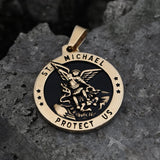 St. Michael Protect Us Stainless Steel Pendant 02 | Gthic.com