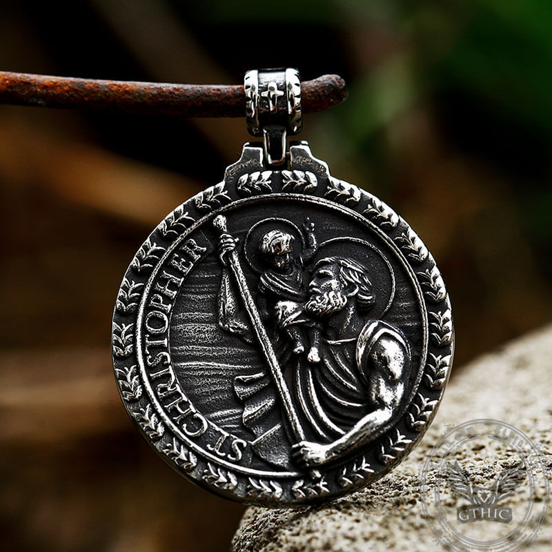 St. Christopher Guide Us Stainless Steel Pendant