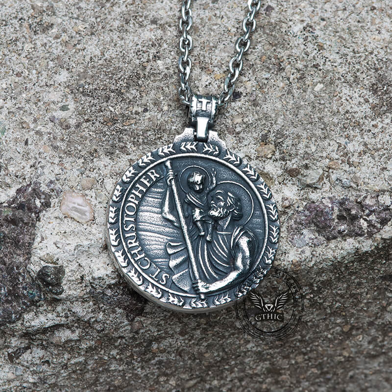 St. Christopher Guide Us Stainless Steel Pendant