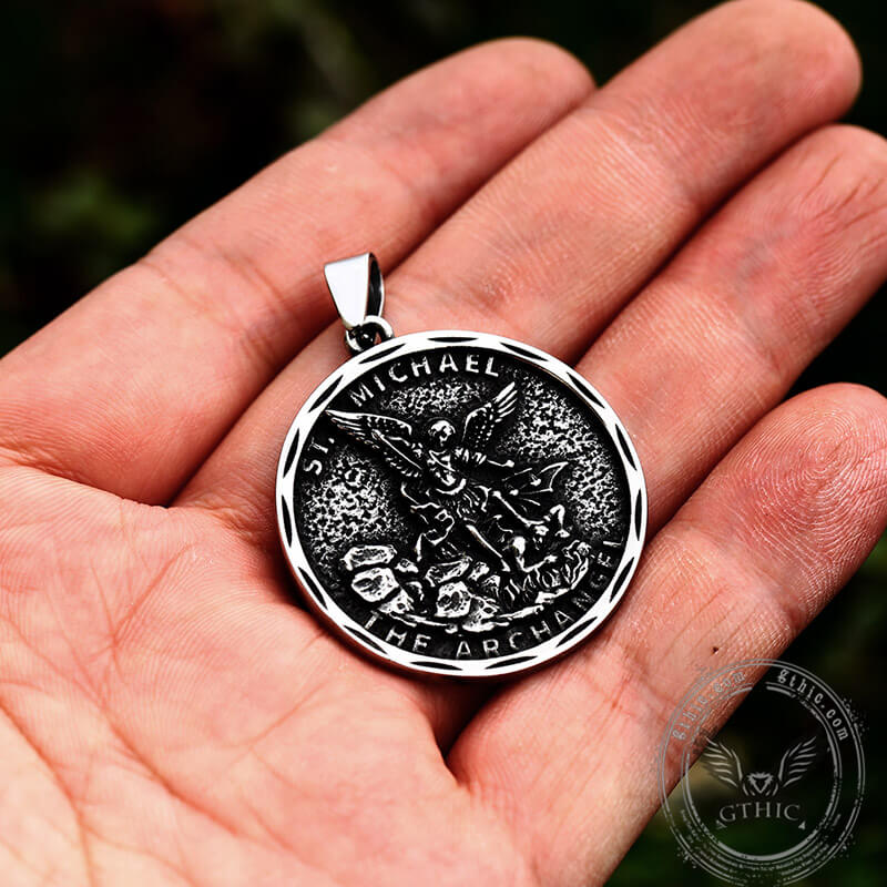 St. Michael Archangel Stainless Steel Pendant 02 | Gthic.com