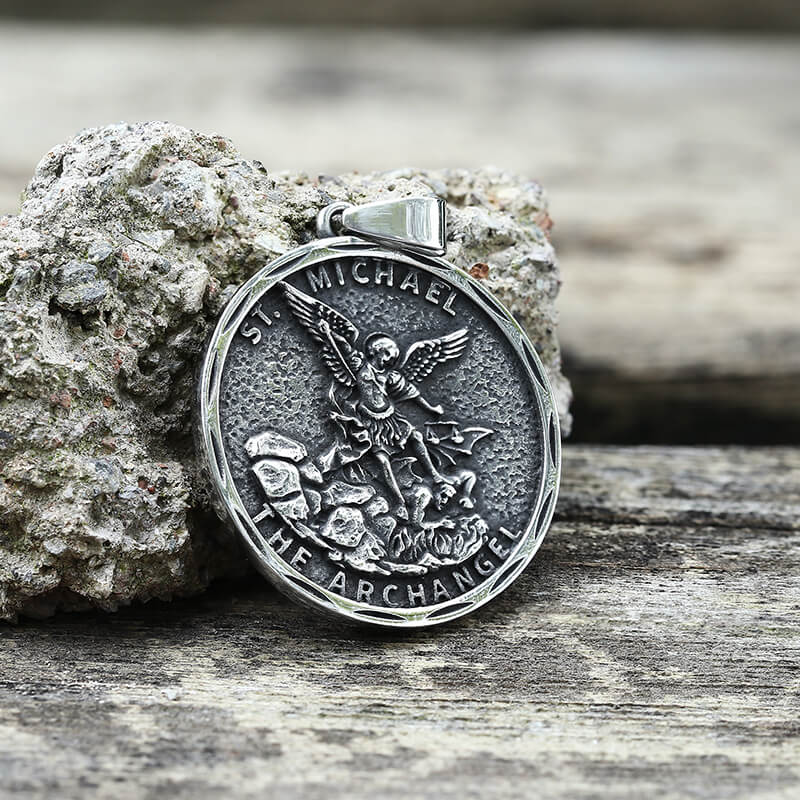 St. Michael Archangel Stainless Steel Pendant 02 | Gthic.com