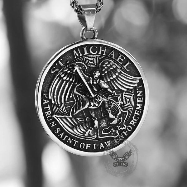 David Yurman Men's Sterling Silver St. Michael Medallion Amulet with Pavé Black Diamonds David Yurman Men's Sterling Silver St. Michael Medallion Amulet with Pavé Black Diamonds