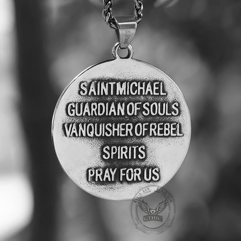 St. Michael Stainless Steel Pendant 02 | Gthic.com