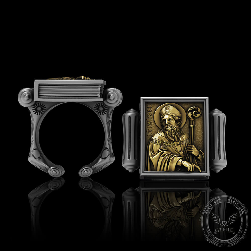 Double Dragons Stainless Steel Ring 02 | Gthic.com