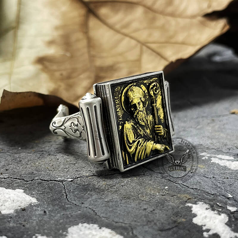 St. Patrick Book Sterling Silver Ring