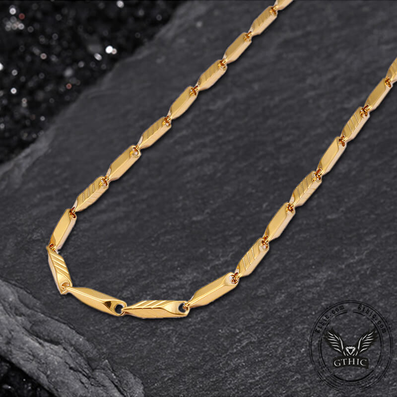 Stainless Steel Bamboo Chain Necklace