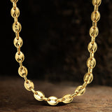 Stainless Steel Pig Nose Chain 03 gold | Gthic.com