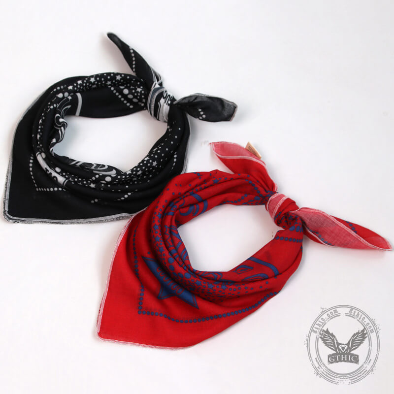 Star Cotton Linen Square Scarf | Gthic.com