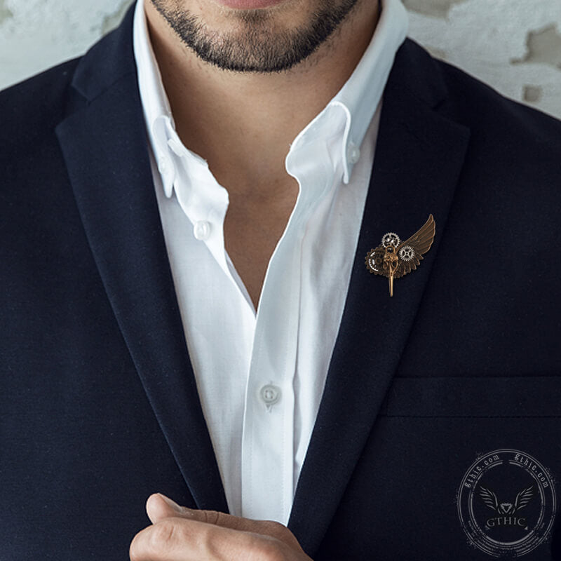 Steampunk Bird Alloy Lapel Pin Brooch | Gthic.com