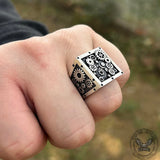 Steampunk Gear Sterling Silver Square Ring