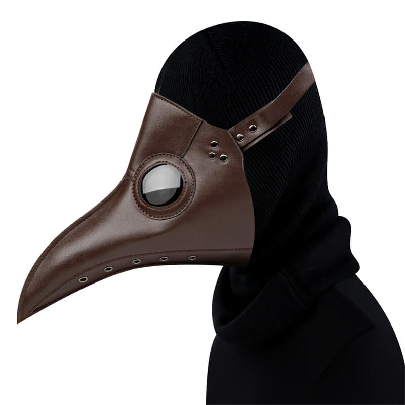 Steampunk Plague Doctor Pu Leather Costume Mask03 brown | Gthic.com