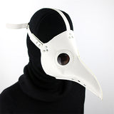 Steampunk Plague Doctor Pu Leather Costume Mask02 white | Gthic.com