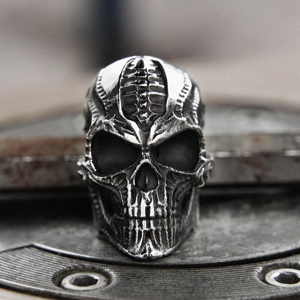Steampunk Stainless Steel Skull Ring - GTHIC