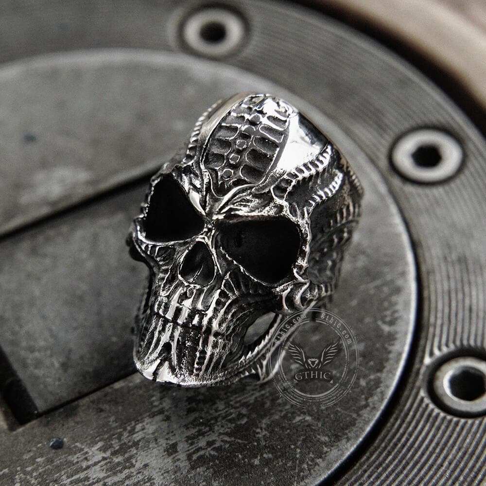Steampunk Stainless Steel Skull Ring - GTHIC