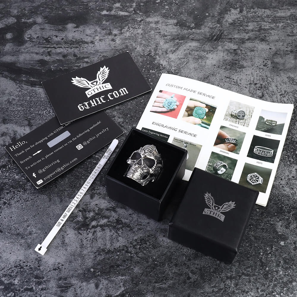 Steampunk-Totenkopfring aus Edelstahl