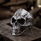 Steampunk Stainless Steel Skull Ring | Gthic.com