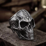 Steampunk Stainless Steel Skull Ring | Gthic.com