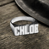 Sterling Silver Custom Name Ring 02 silver | Gthic.com