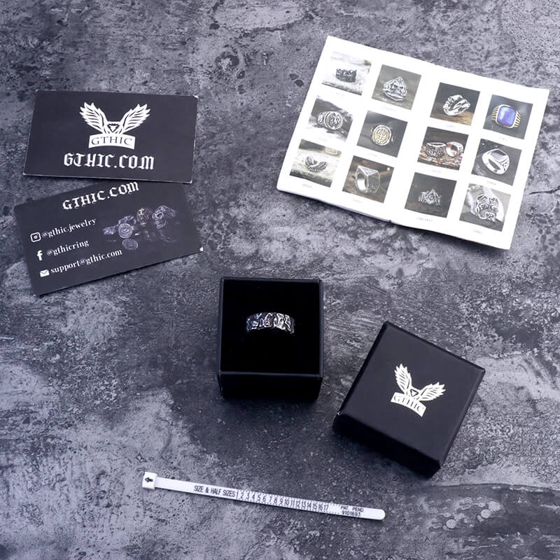 Stone Runes Rings Stone Runes Stainless Steel Viking Ring – GTHIC