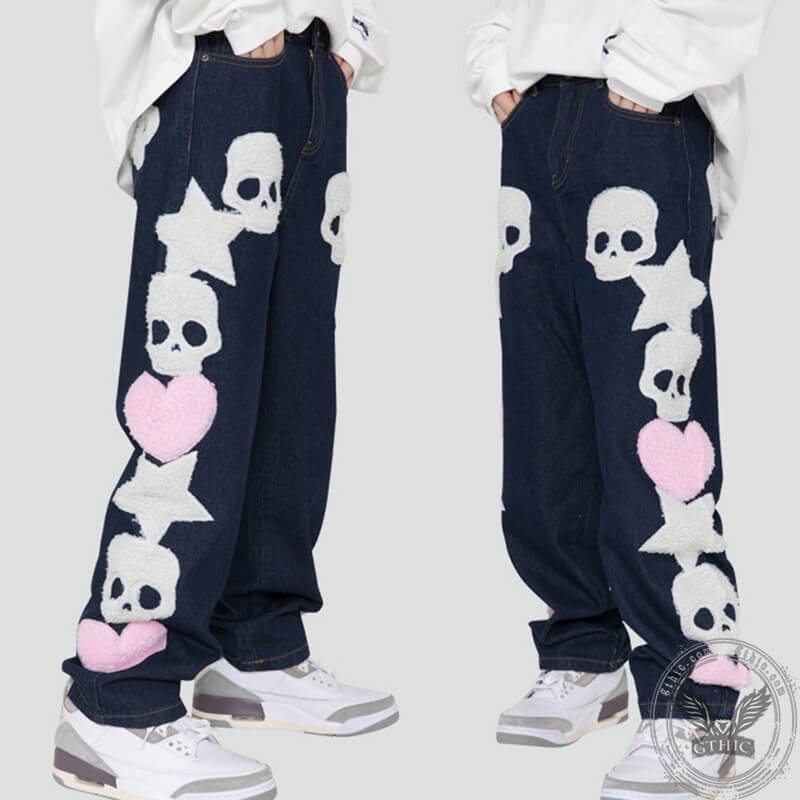 Street Trend Cotton Skull Pants | Gthic.com