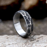 Striped Pattern Stainless Steel Ring | Gthic.com