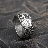 Sun Moon and Stars Stainless Steel Band Ring04 Silver | Gthic.com