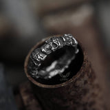 Surrounded Stainless Steel Skull Ring | Gthic.com