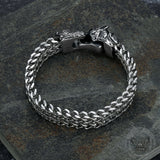 Tail-biting Wolf Stainless Steel Bracelet 03 | Gthic.com