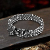 Tail-biting Wolf Stainless Steel Bracelet 01 |Gthic.com