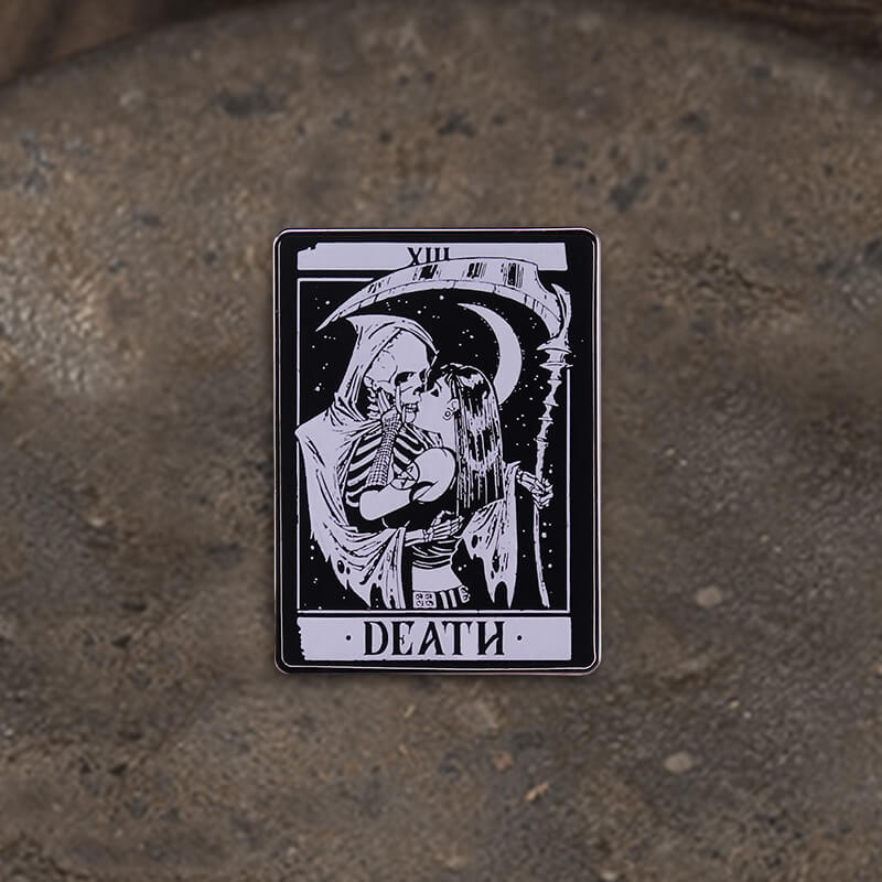 Tarot Card Death Alloy Skull Brooch | Gthic.com