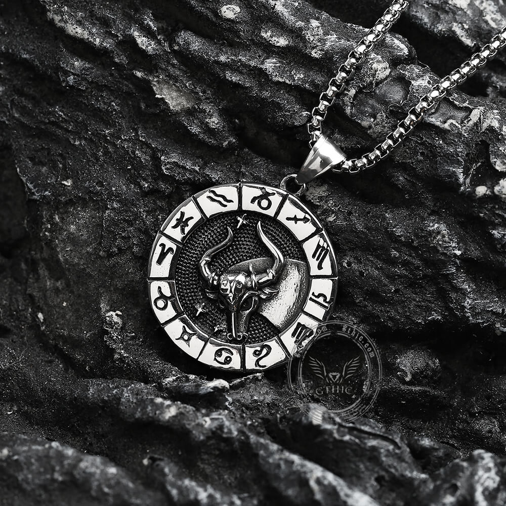 Taurus Stainless Steel Pendant 04 | Gthic.com