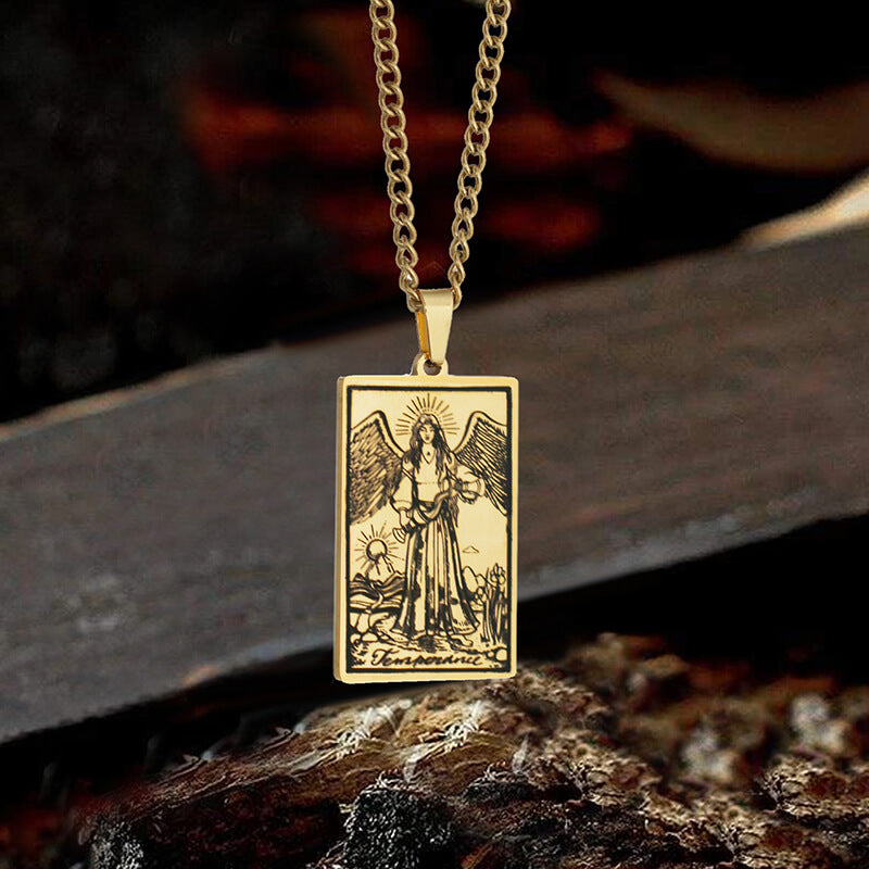 Temperance Major Arcana Tarot Stainless Steel Necklace