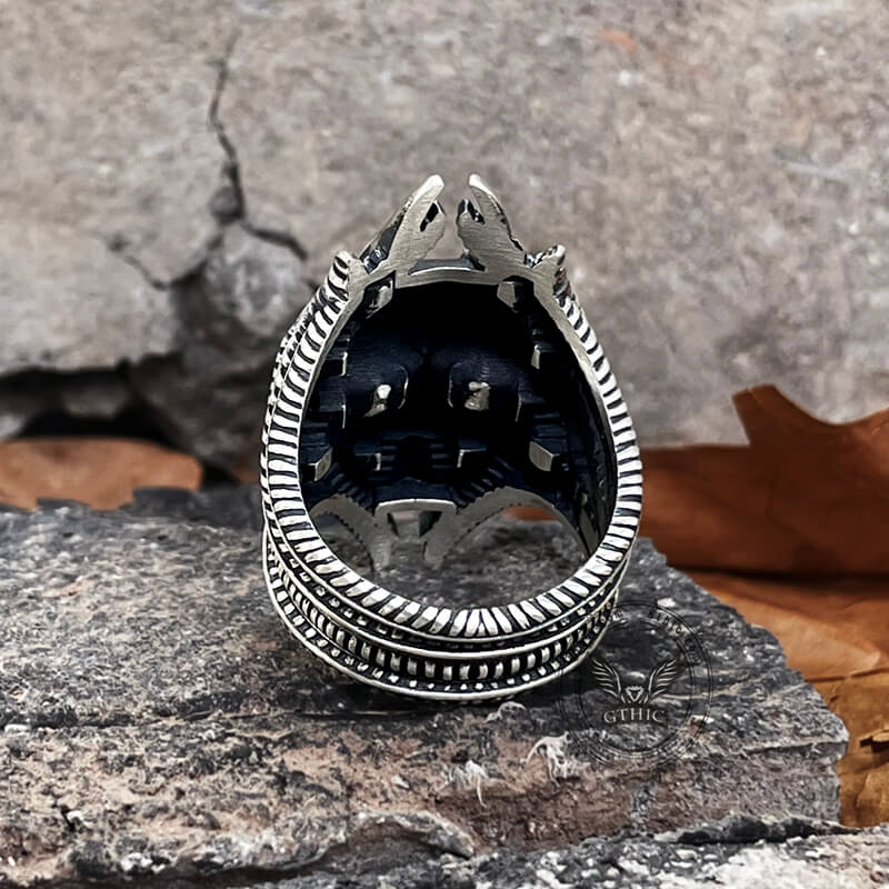 Bague Tête de Mort en Argent Massif Tentacules