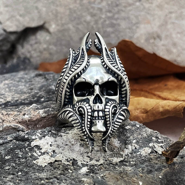Tentacles Sterling Silver Skull Ring | Gthic.com